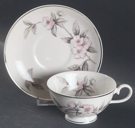 Spring Glory (Platinum) Flat Cup & Saucer Set