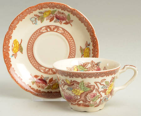 Indian Tree Flat Cup & Saucer Set