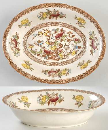 Indian Tree 10" Oval Vegetable Bowl