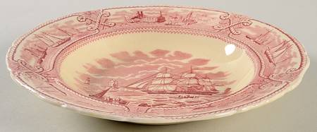 American Marine Pink (Scalloped) Rim Soup Bowl