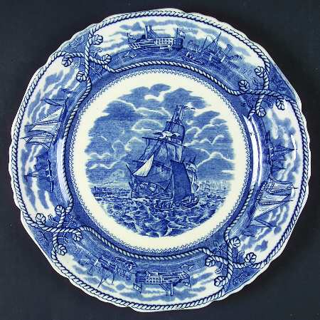 American Marine Blue (Scalloped) Dinner Plate