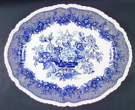 Ascot Blue 15" Oval Serving Platter