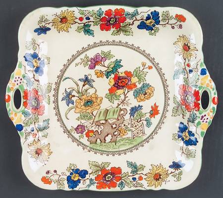 Bible (Green Bible) Square Handled Cake Plate