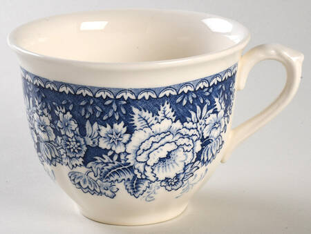 Blue & White Flat Cup