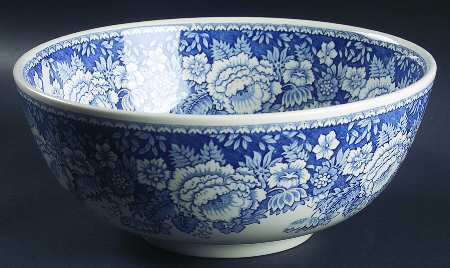Blue & White 10" Round Serving Bowl