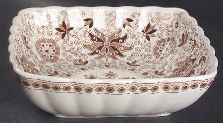 Bow Bells Brown 8" Square Vegetable Bowl