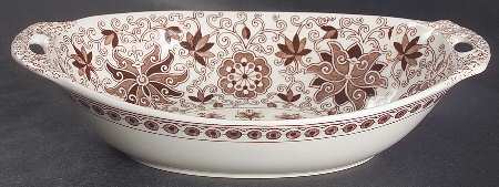 Bow Bells Brown 10" Oval Vegetable Bowl