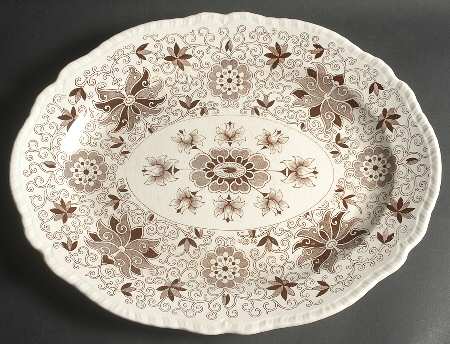 Bow Bells Brown 17" Oval Serving Platter