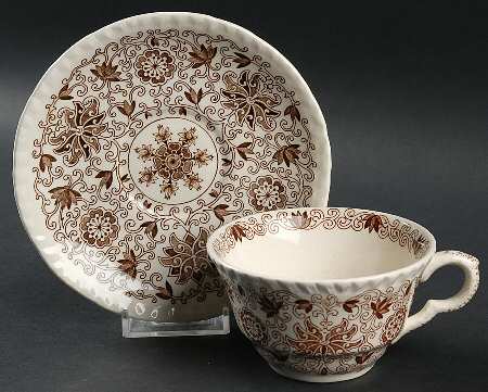 Bow Bells Brown Flat Cup & Saucer Set