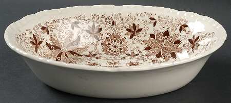 Bow Bells Brown 9" Oval Vegetable Bowl