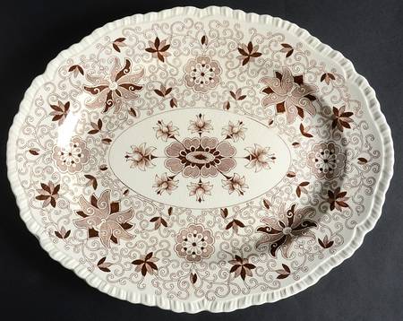 Bow Bells Brown 15" Oval Serving Platter