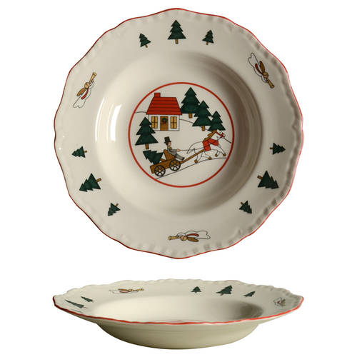 Christmas Village Rim Soup Bowl