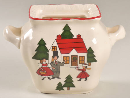 Christmas Village Sugar Bowl No Lid