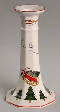 Christmas Village 6" Candlestick