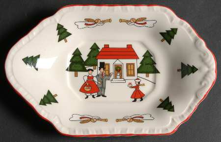 Christmas Village Underplate for Gravy Boat by Mason's