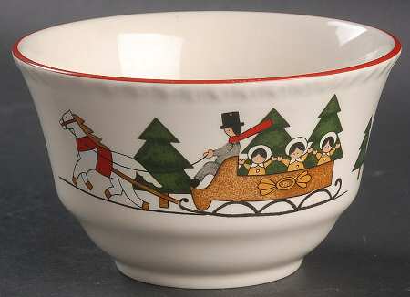 Christmas Village Cranberry Bowl