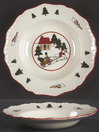 Christmas Village Rim Soup Bowl by Mason's