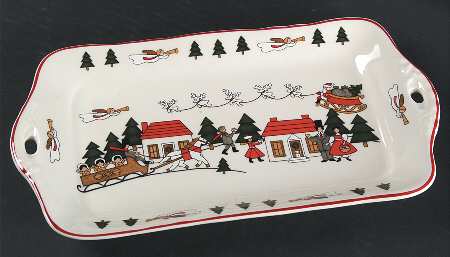 Christmas Village Large Sandwich Tray by Mason's