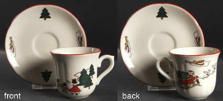Christmas Village Flat Dutch Cup & Saucer Set