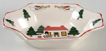 Christmas Village Nut Dish