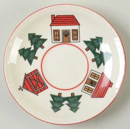 Christmas Village Saucer for Flat Cup