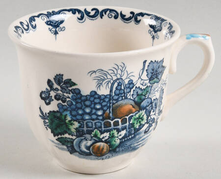 Fruit Basket Blue Multicolor Flat Cup