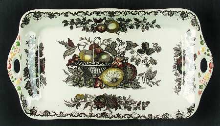 Fruit Basket Brown Multicolor Large Sandwich Tray