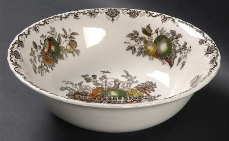 Fruit Basket Brown Multicolor 9" Round Vegetable Bowl