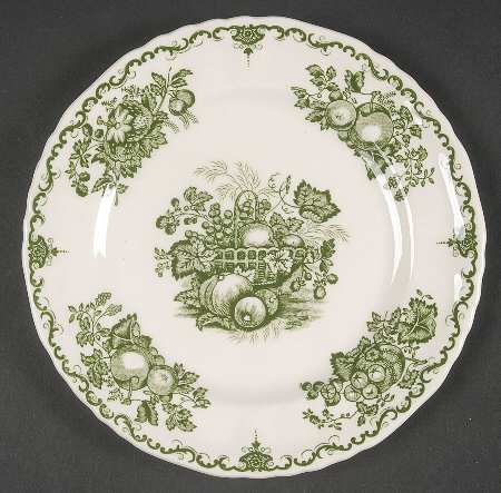 Fruit Basket Green Bread & Butter Plate