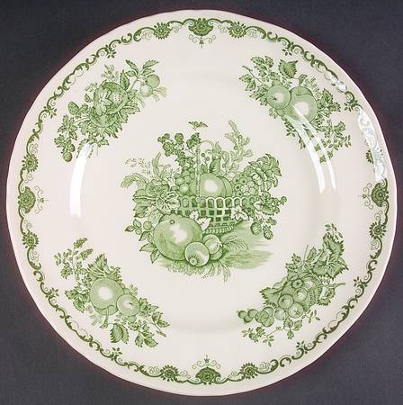 Fruit Basket Green Dinner Plate