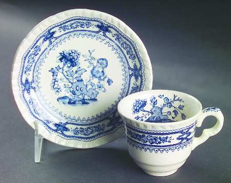 Manchu Blue Flat Demitasse Cup & Saucer Set