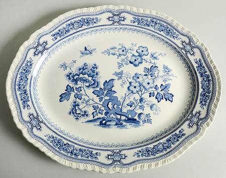 Manchu Blue 17" Oval Serving Platter