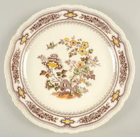 Manchu Brown Multicolor 14" Chop Plate (Round Platter)