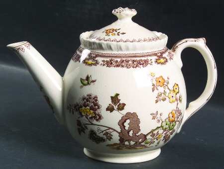 Manchu Brown Multicolor Teapot & Lid