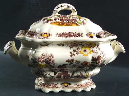 Manchu Brown Multicolor Tureen &  Lid