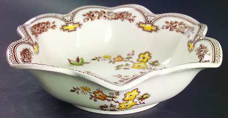Manchu Brown Multicolor Round Fluted Dessert Bowl