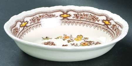 Manchu Brown Multicolor 8" Oval Vegetable Bowl