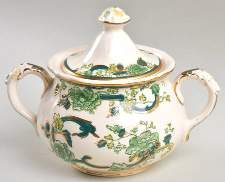 Mandalay Chartreuse (Gold Accent & Trim) Sugar Bowl & Lid