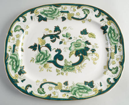 Mandalay Chartreuse (Gold Accent & Trim) 15" Rectangular Serving Platter