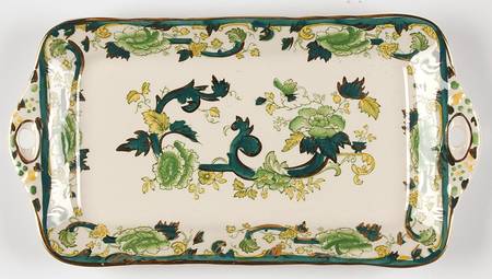Mandalay Chartreuse (Gold Accent & Trim) Large Sandwich Tray