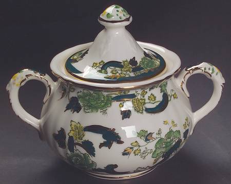 Mandalay Chartreuse (Gold Accent & Trim) Sugar Bowl & Lid