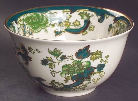 Mandalay Chartreuse (Gold Accent & Trim) Open Rice/Sugar Bowl
