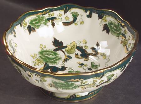 Mandalay Chartreuse (Gold Accent & Trim) 8" Bruges Footed Salad Bowl