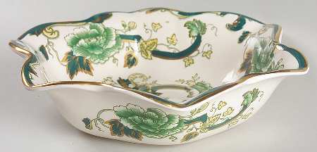 Mandalay Chartreuse (Gold Accent & Trim) Round Fluted Dessert Bowl