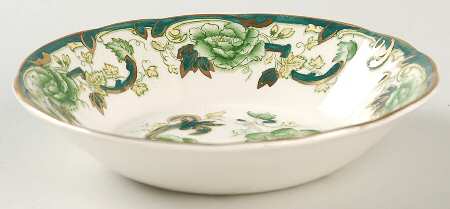 Mandalay Chartreuse (Gold Accent & Trim) Fruit/Dessert (Sauce) Bowl