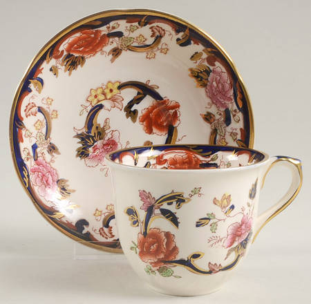 Mandalay Blue Multicolor Flat Cup & Saucer Set