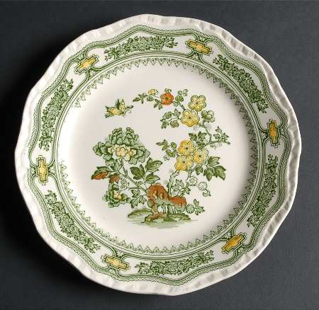 Manchu Green Multicolor Salad Plate