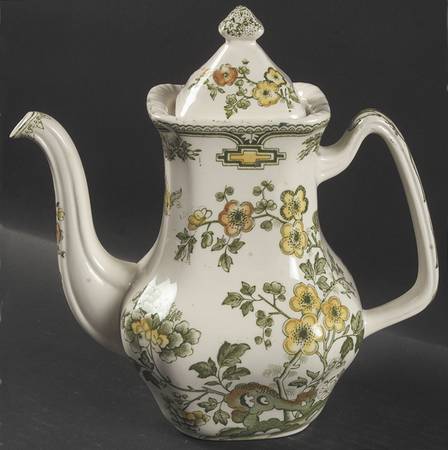 Manchu Green Multicolor Coffee Pot & Lid