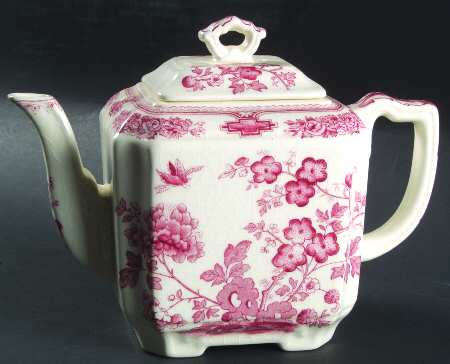 Manchu Pink Fan Teapot & Lid