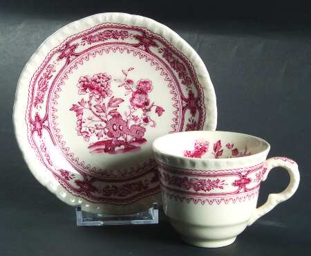 Manchu Pink Flat Demitasse Cup & Saucer Set